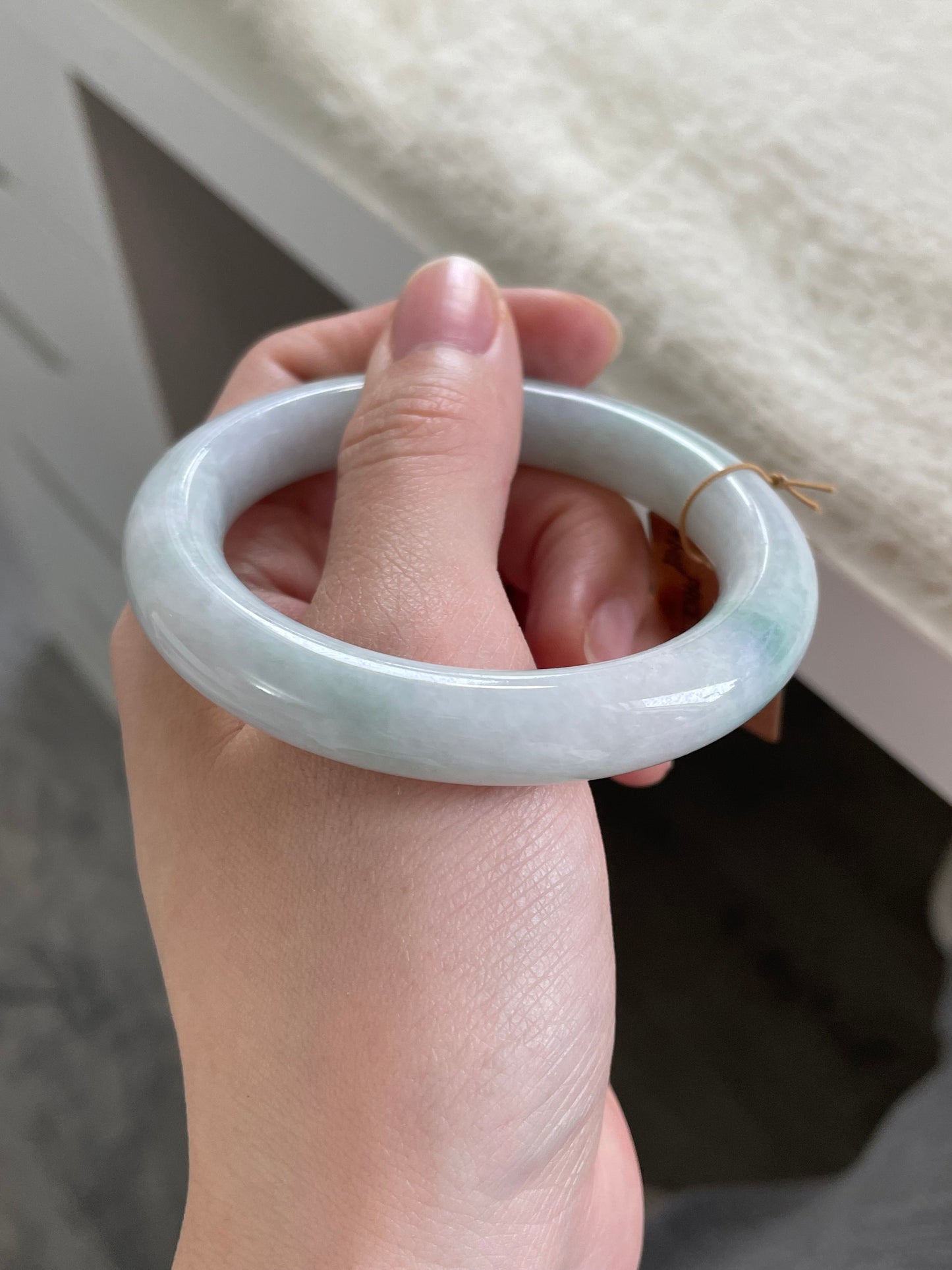 圆条多彩翡翠手镯 圈口 54