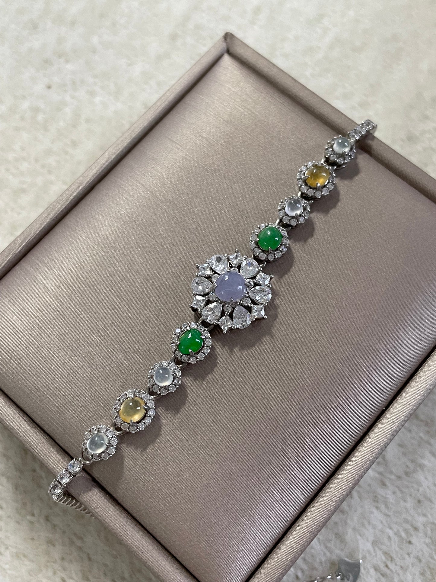 多宝翡翠手链｜紫罗兰·阳绿·白冰·黄翡多彩