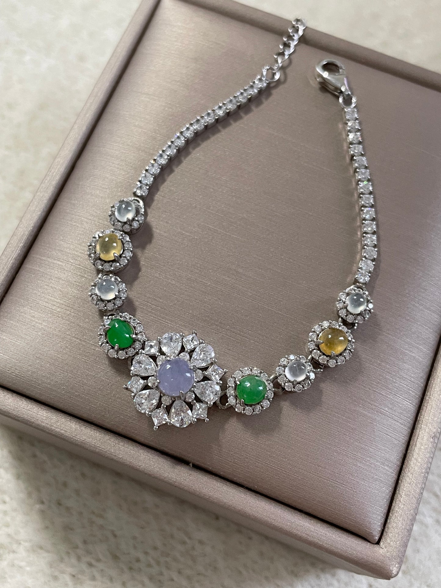 多宝翡翠手链｜紫罗兰·阳绿·白冰·黄翡多彩