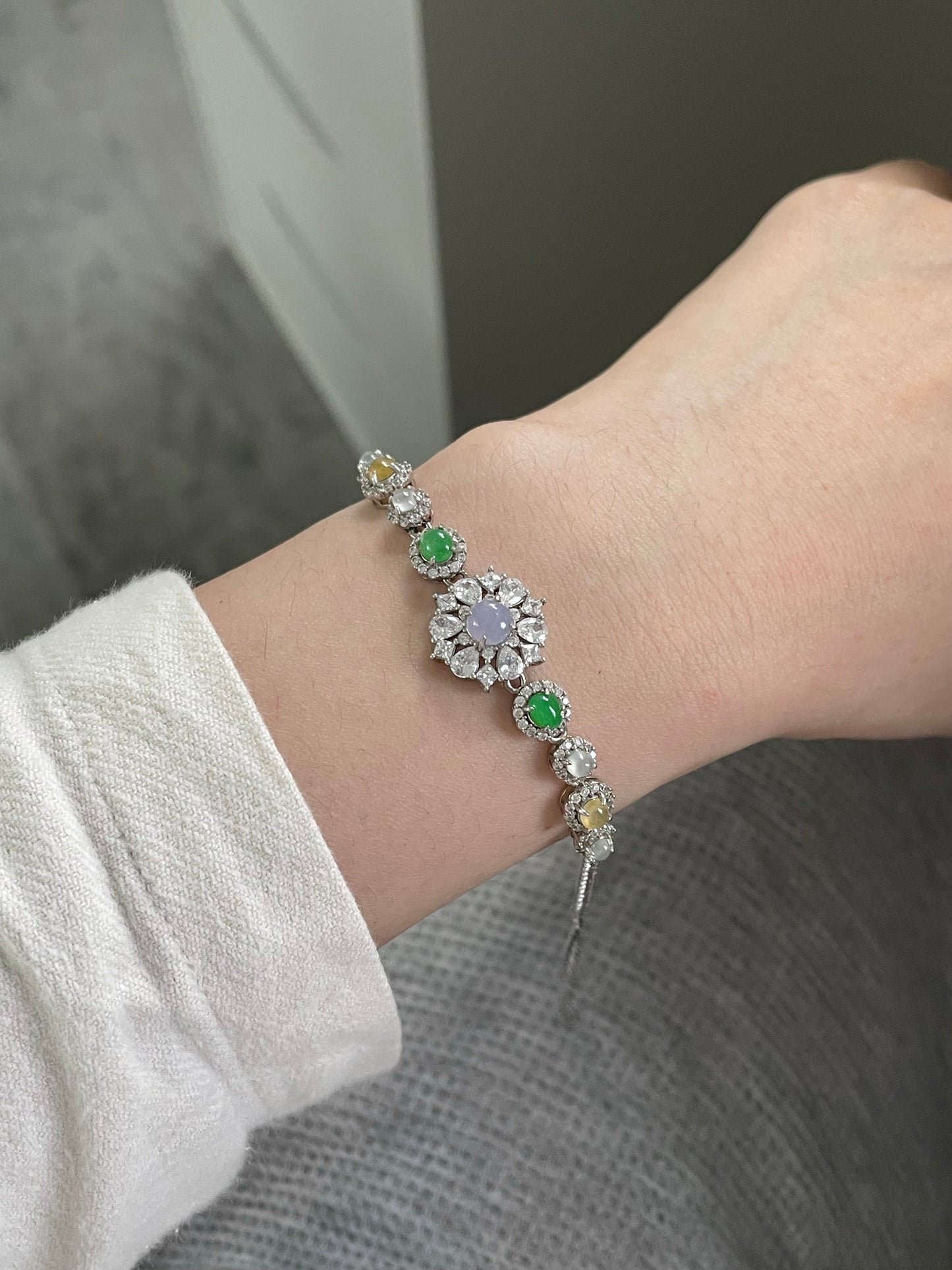 多宝翡翠手链｜紫罗兰·阳绿·白冰·黄翡多彩