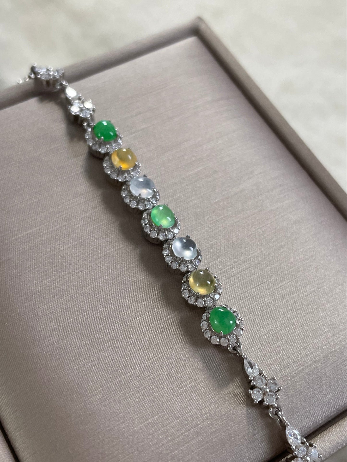 多宝翡翠手链｜阳绿·白冰·黄翡多彩