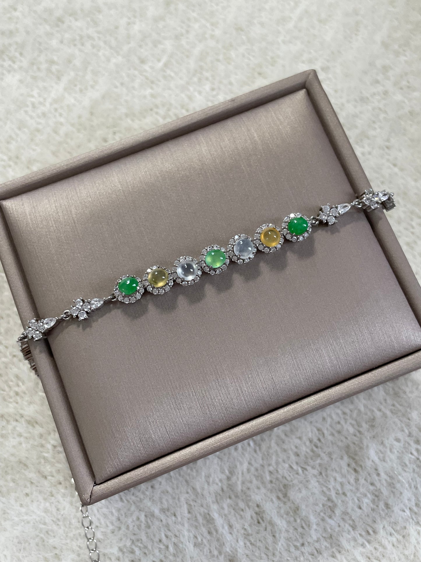 多宝翡翠手链｜阳绿·白冰·黄翡多彩