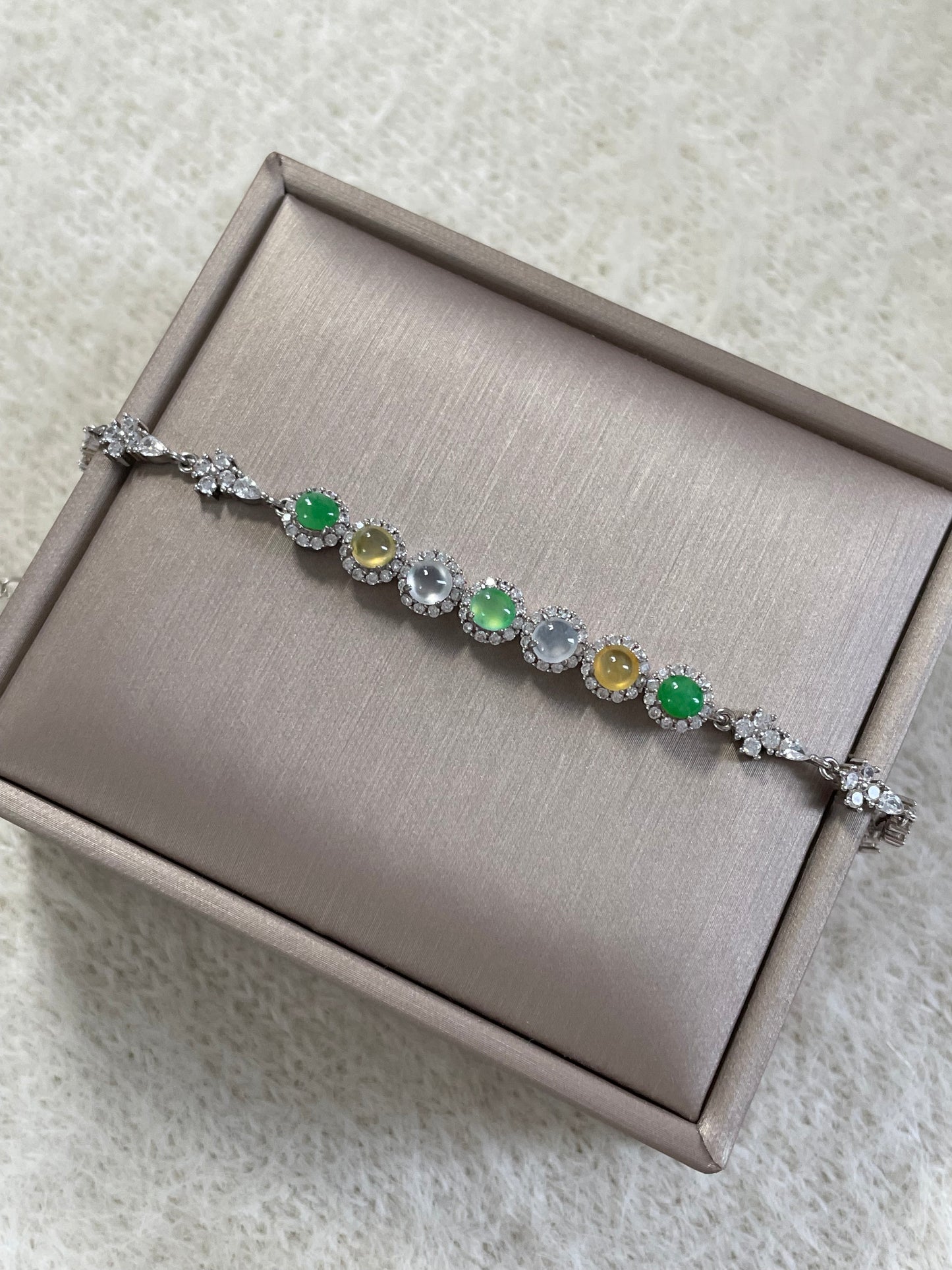 多宝翡翠手链｜阳绿·白冰·黄翡多彩