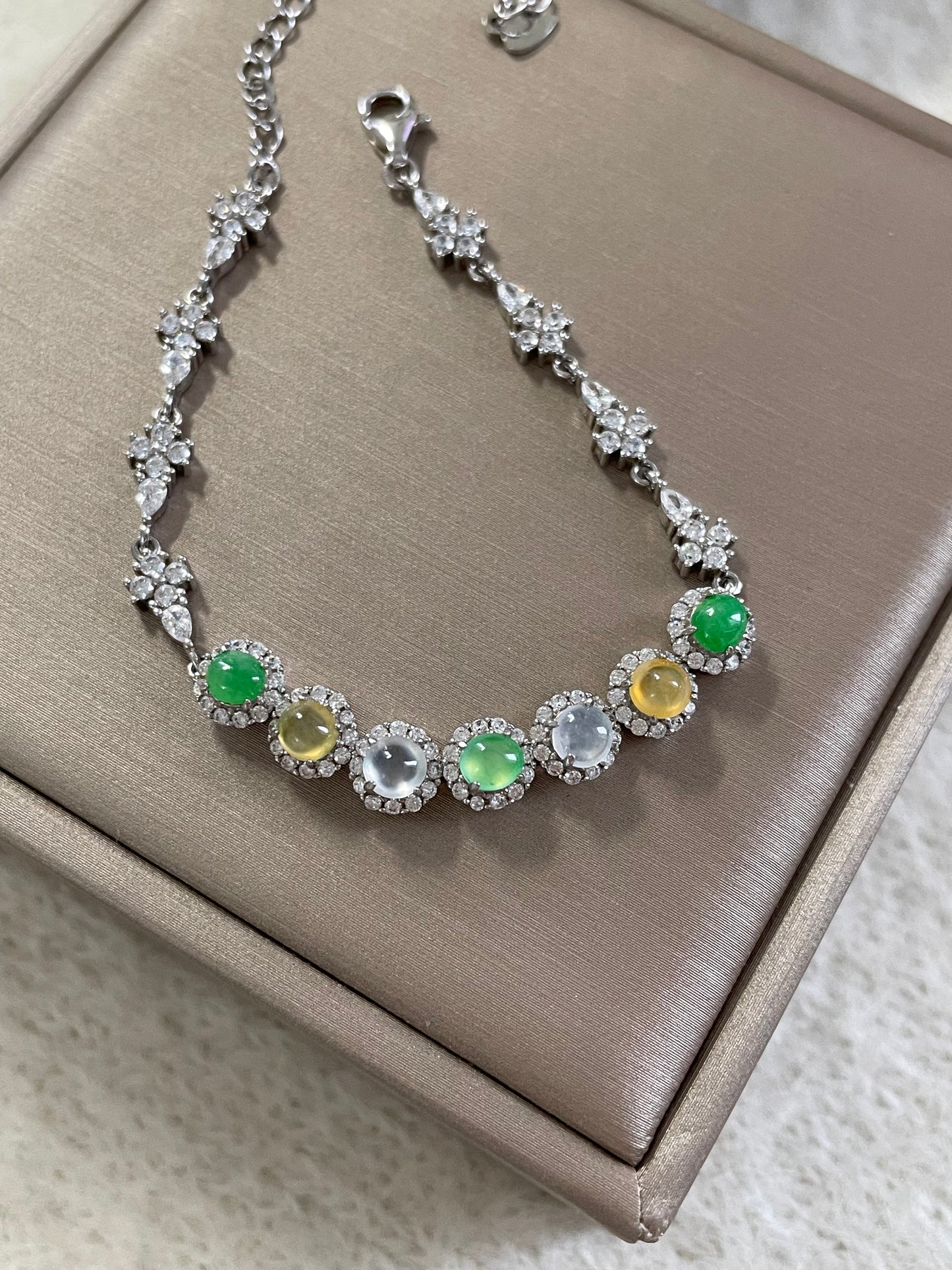 多宝翡翠手链｜阳绿·白冰·黄翡多彩