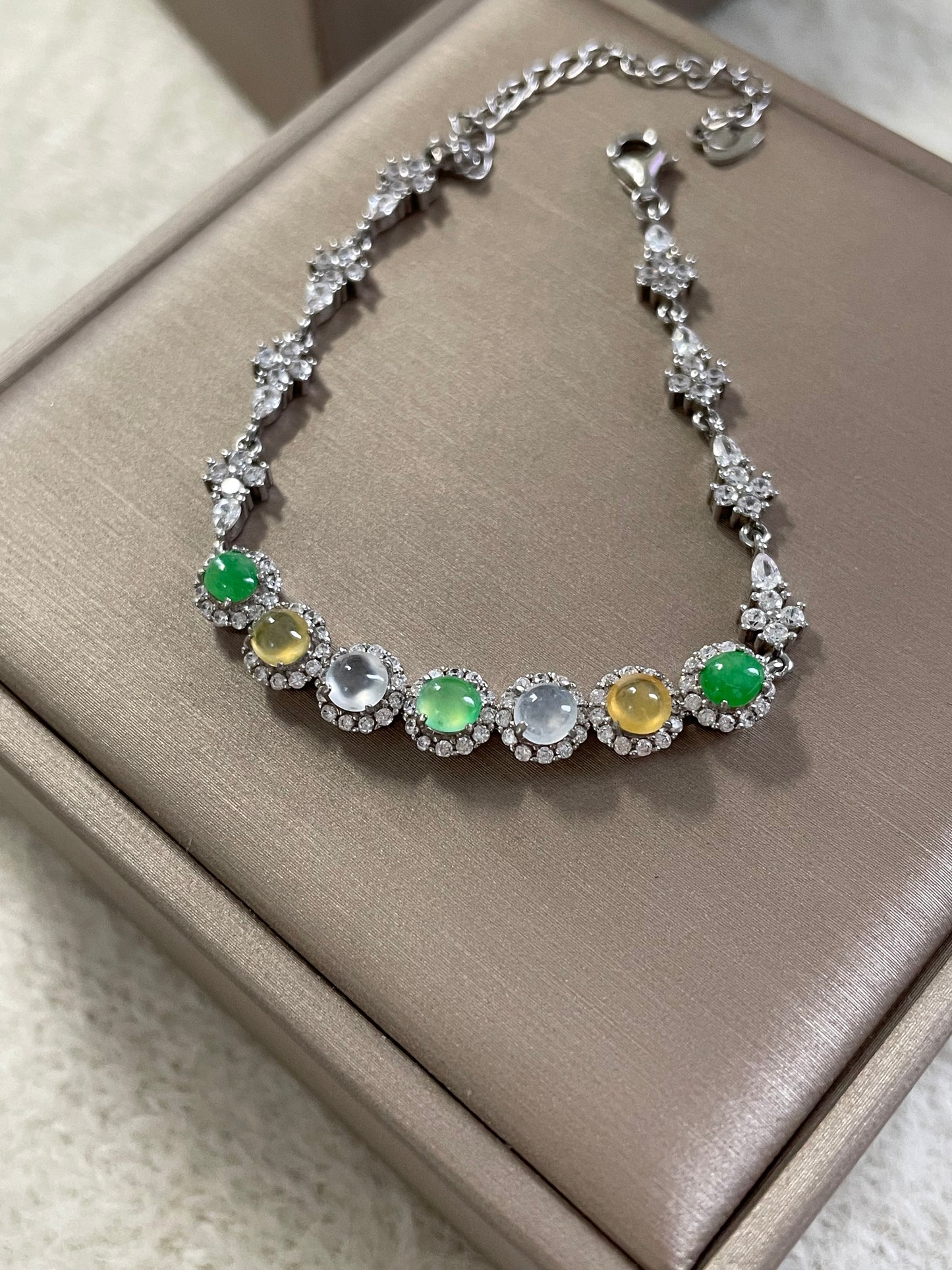 多宝翡翠手链｜阳绿·白冰·黄翡多彩