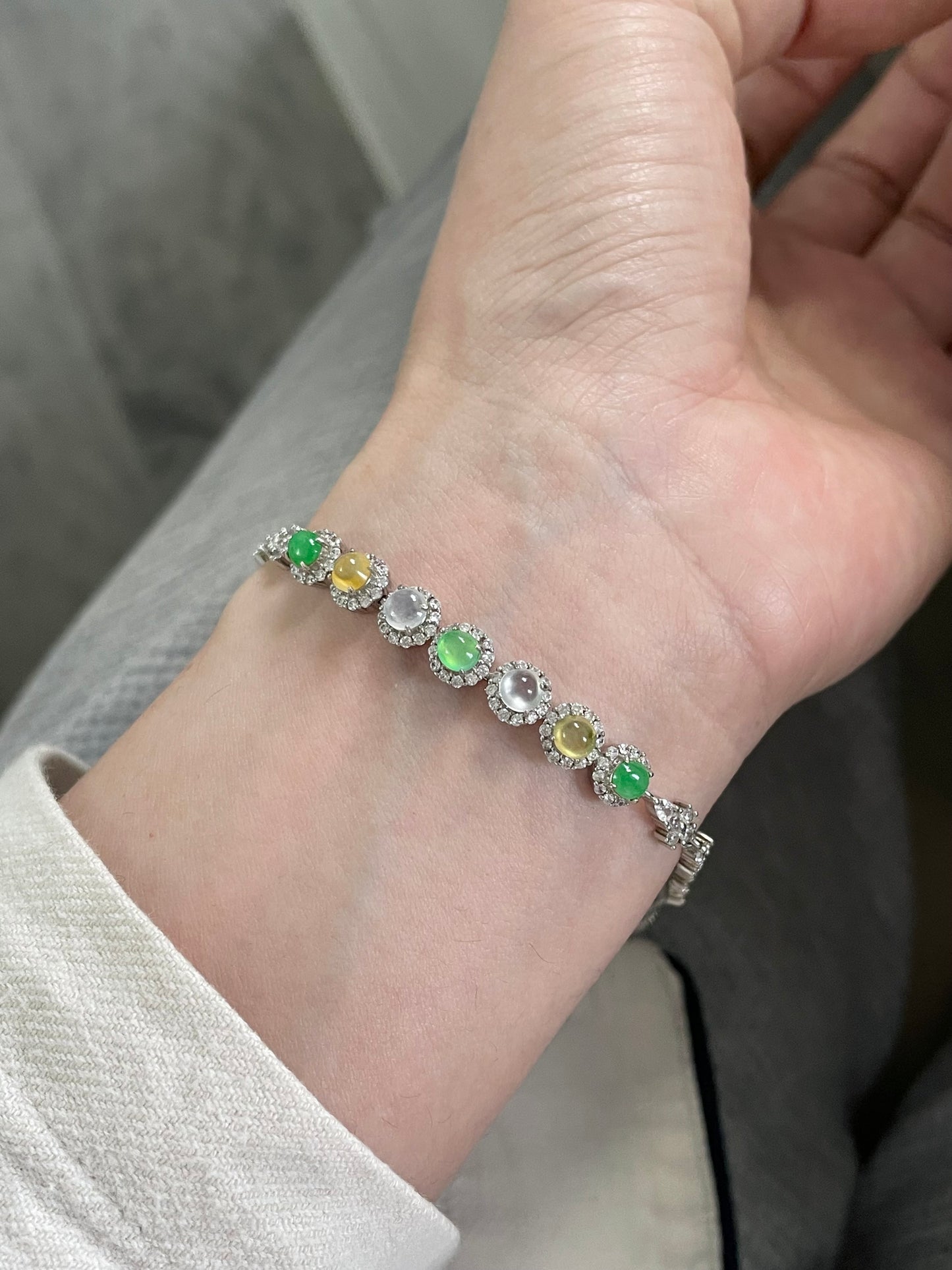 多宝翡翠手链｜阳绿·白冰·黄翡多彩