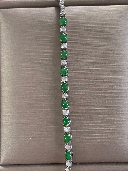 帝王绿排钻翡翠手链