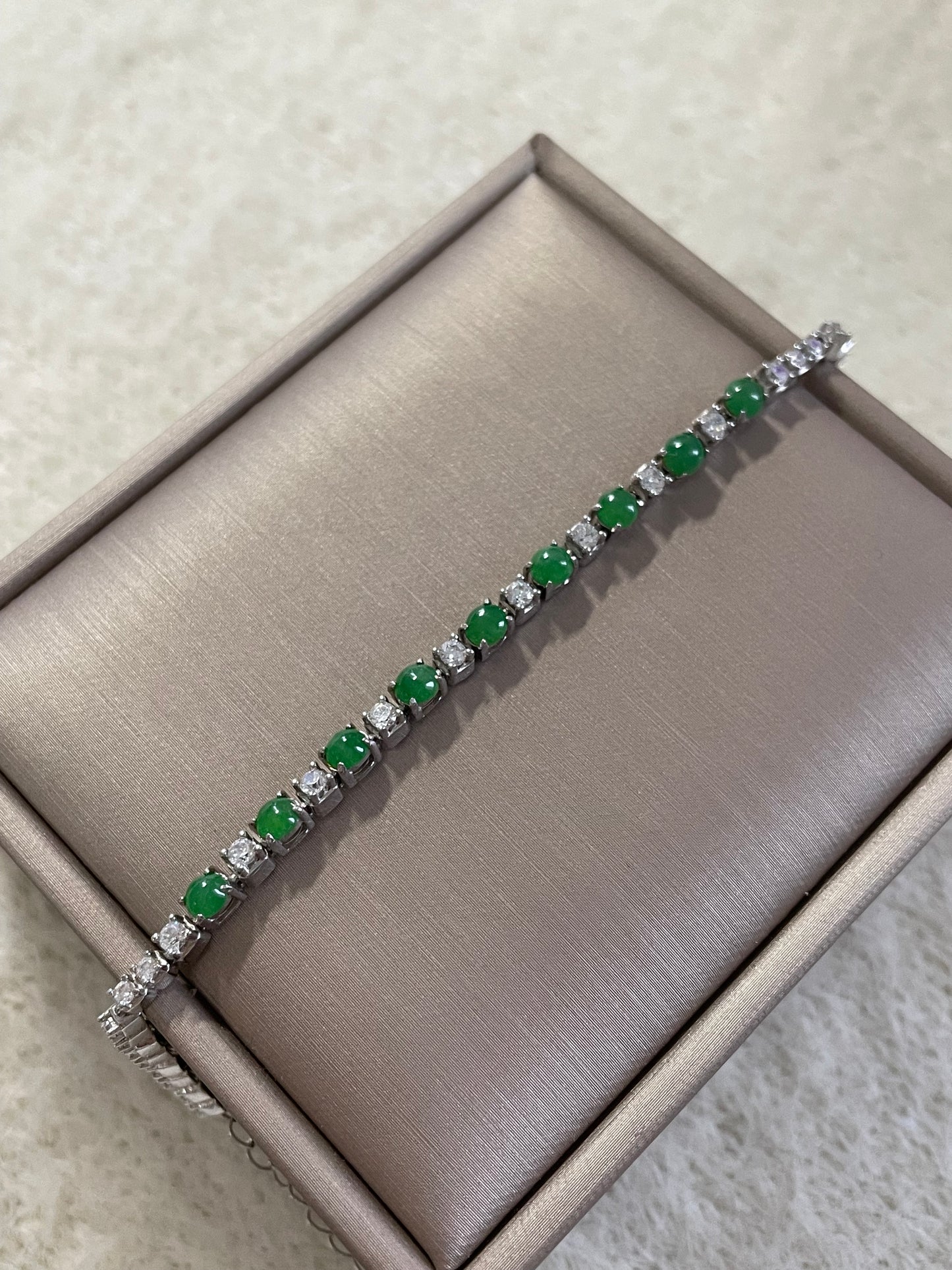 帝王绿排钻翡翠手链