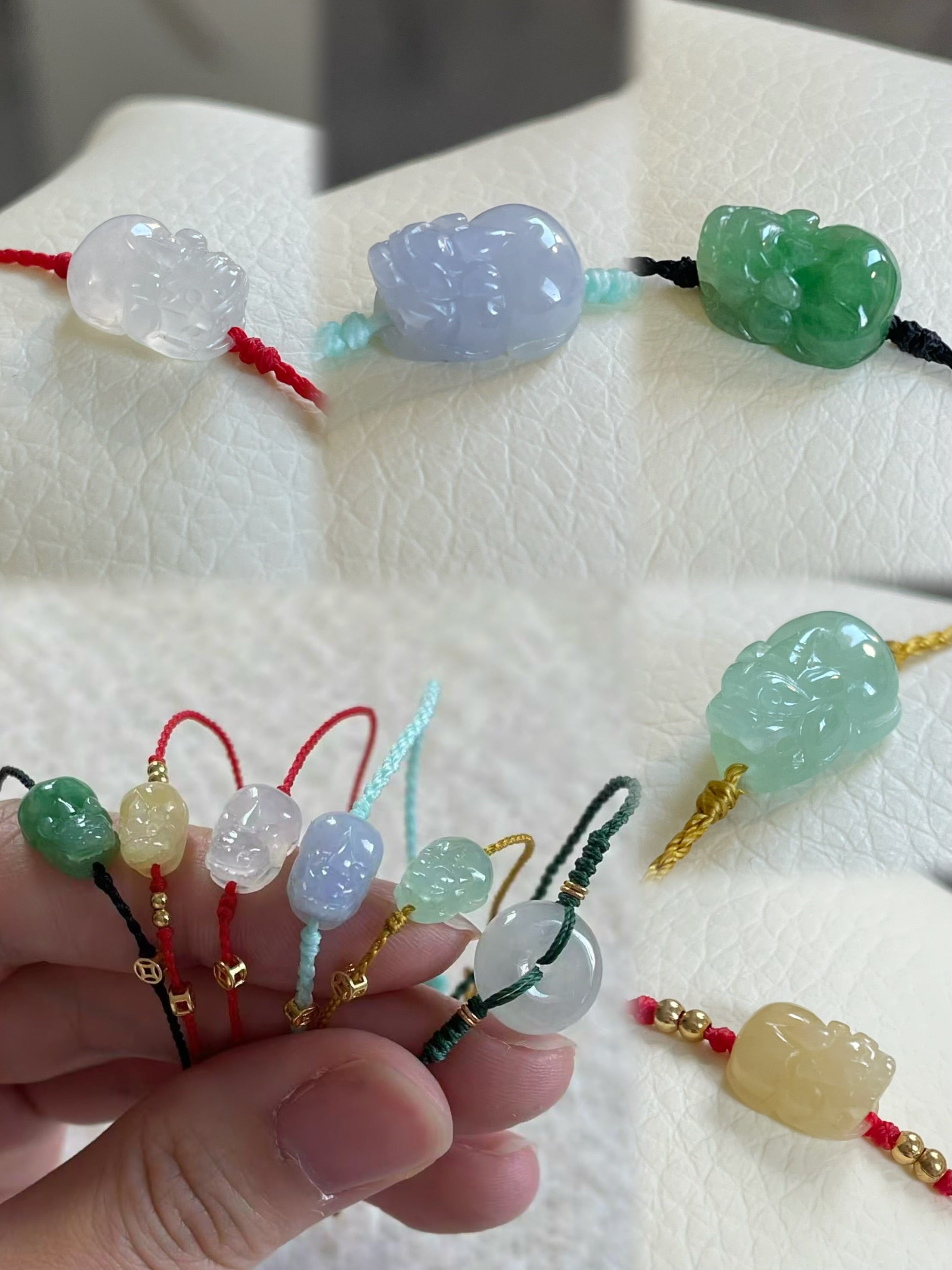 多彩翡翠貔貅手绳｜天然缅甸翡翠手工编绳可调节– YuanXi Jadeite