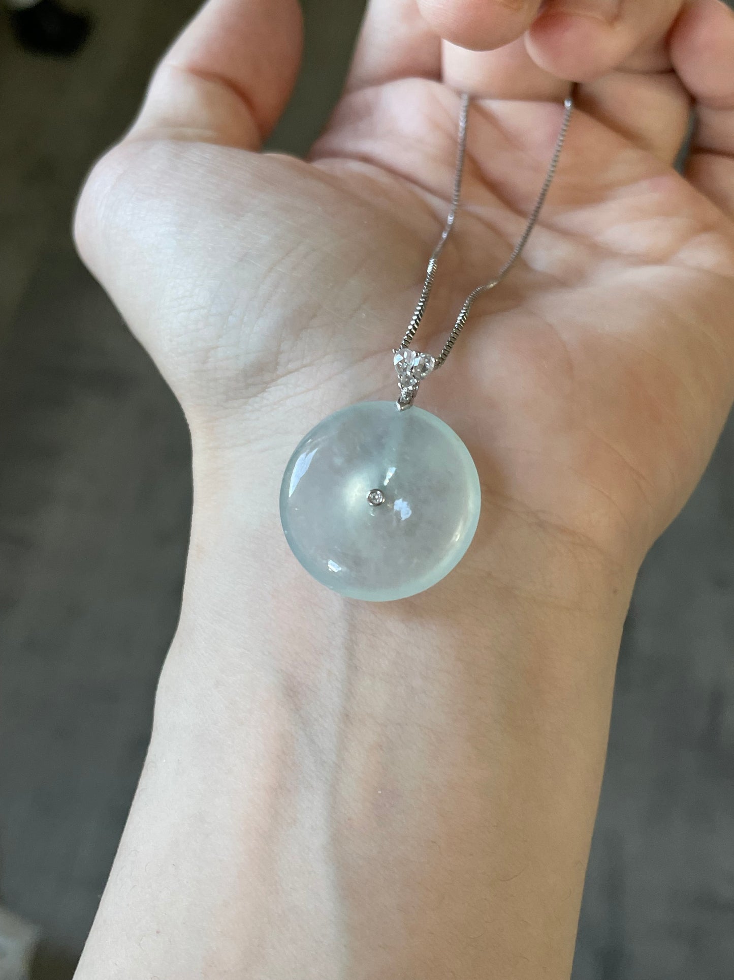 高冰平安扣吊坠