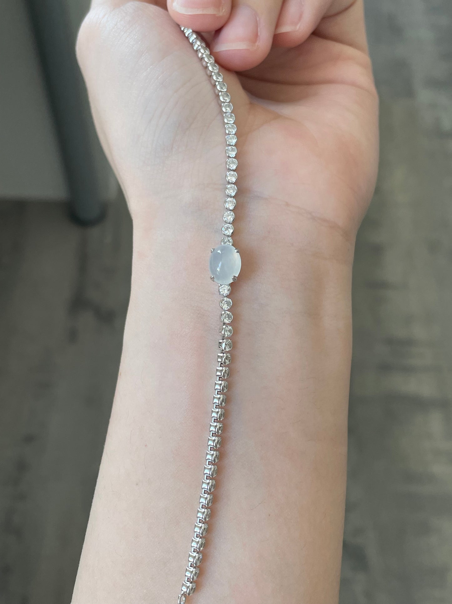 白冰排钻翡翠手链