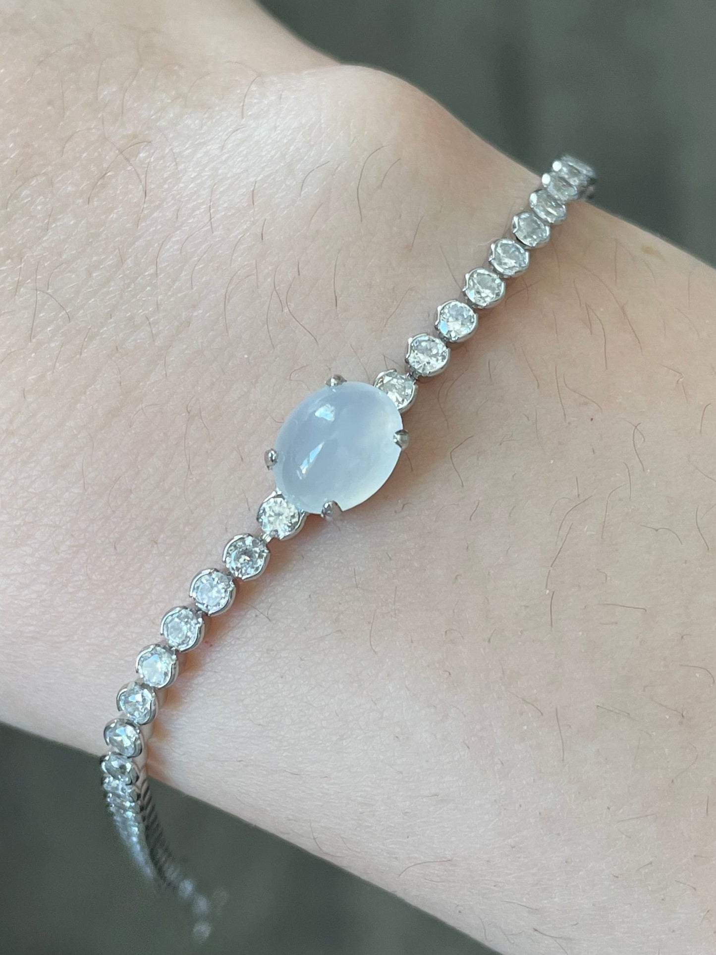 白冰排钻翡翠手链