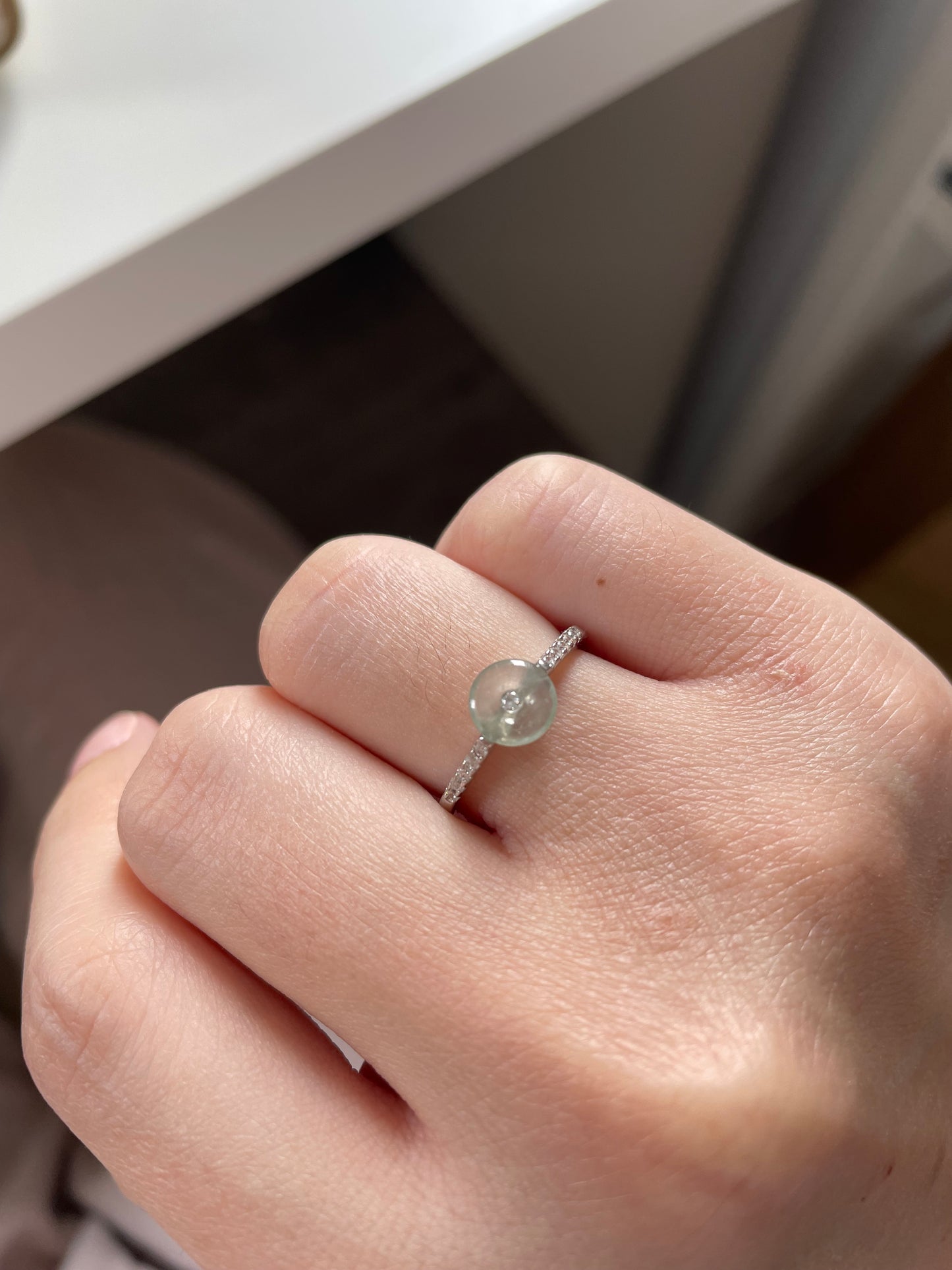 高冰平安扣戒指