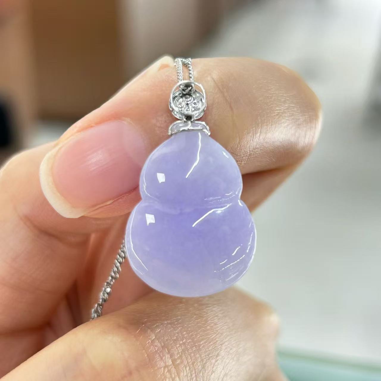 预定专拍 紫罗兰葫芦吊坠18k