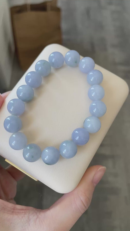 紫色绿飘花手串