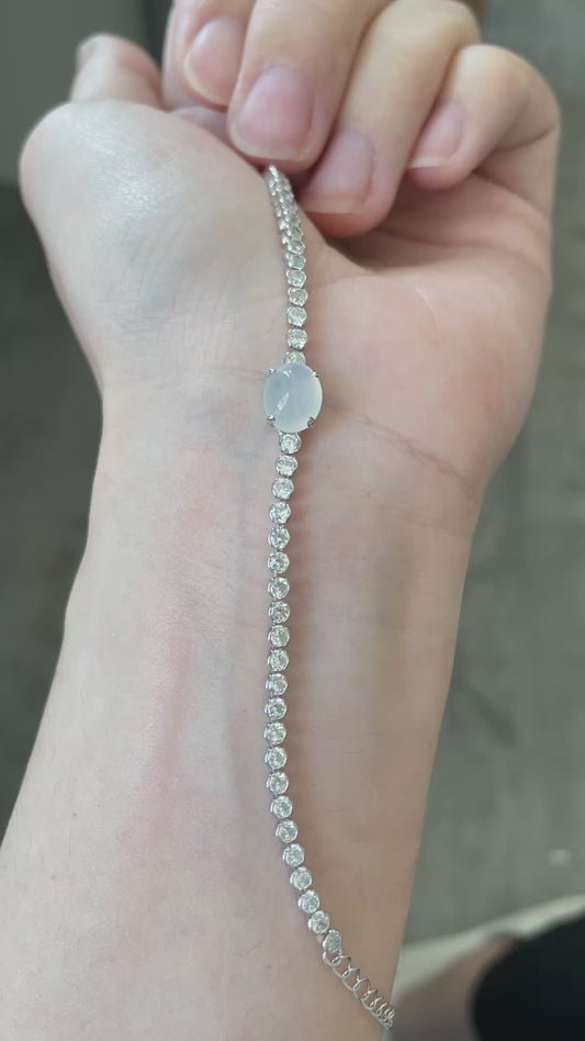 白冰排钻翡翠手链